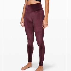 Lululemon Wunder Lounge High Rise Tight Limited Edition Velvet in Garnet Sz 8